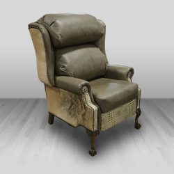 Recliner Wing Bustleback Cowhide Western Furniture