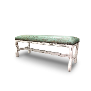 cowhide western furniture finn straight bench